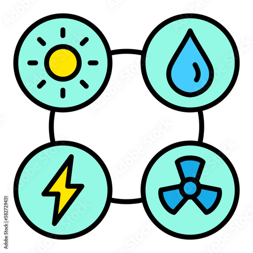 Energy Sources Filled Line Icon