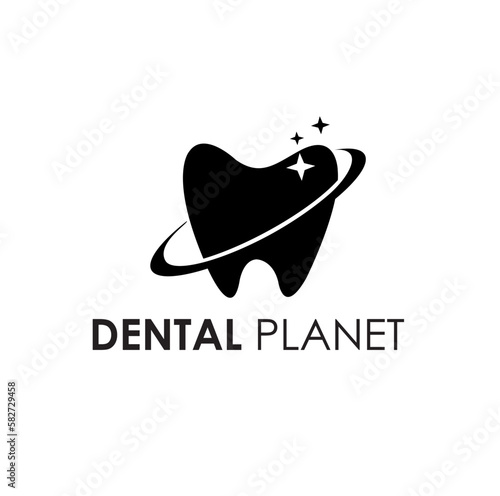 dental planet logo design concept