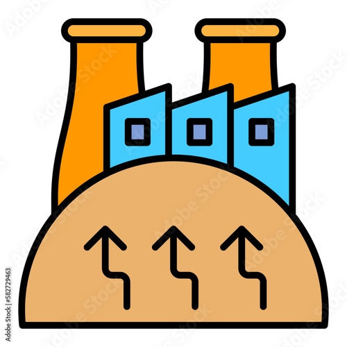 Geothermal Energy Filled Line Icon