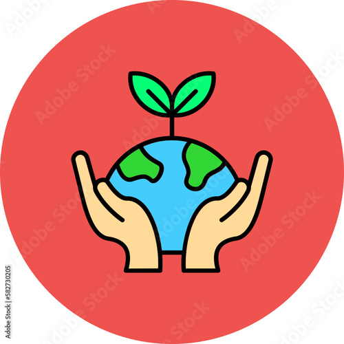 Environment Multicolor Circle Filled Line Icon