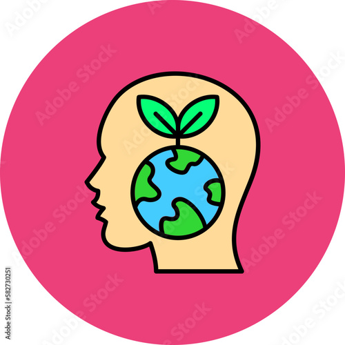 Think Eco Multicolor Circle Filled Line Icon