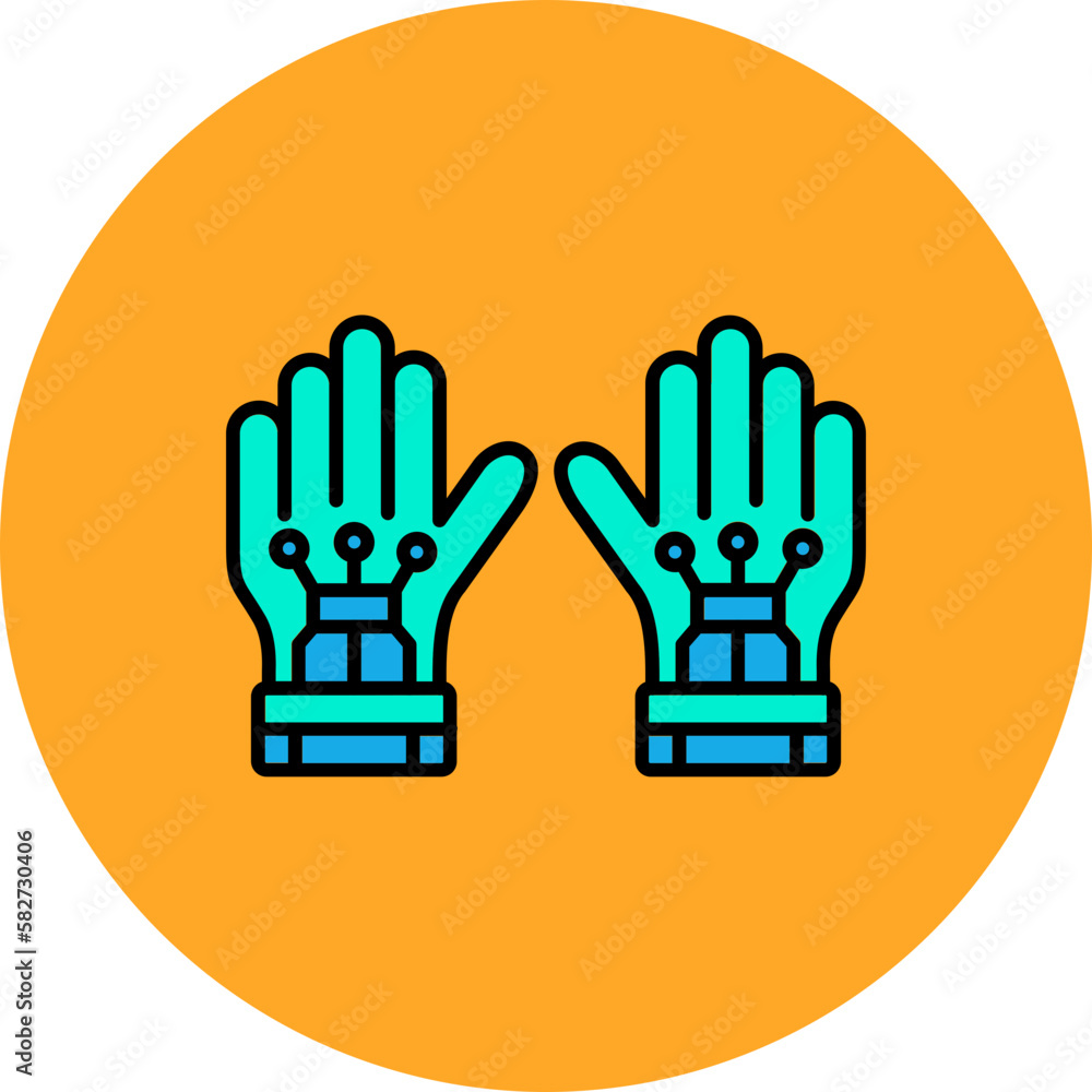 Gloves Multicolor Circle Filled Line Icon Gloves Multicolor Circle Filled Line Icon