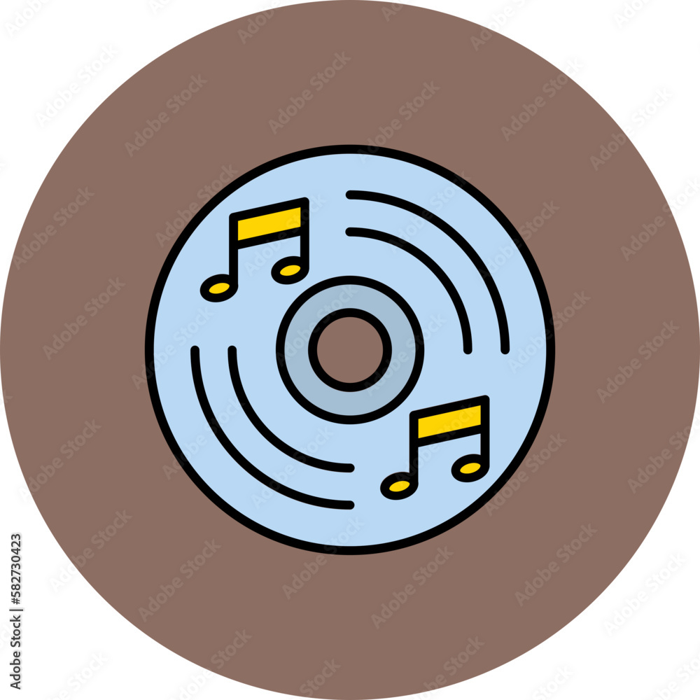 Compact Disc Multicolor Circle Filled Line Icon