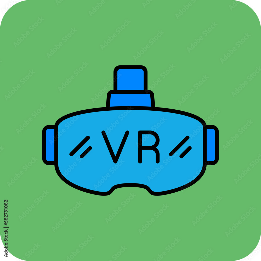 Fototapeta premium Vr Glasses Multicolor Round Corner Filled Line Icon