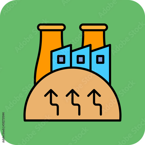 Geothermal Energy Multicolor Round Corner Filled Line Icon