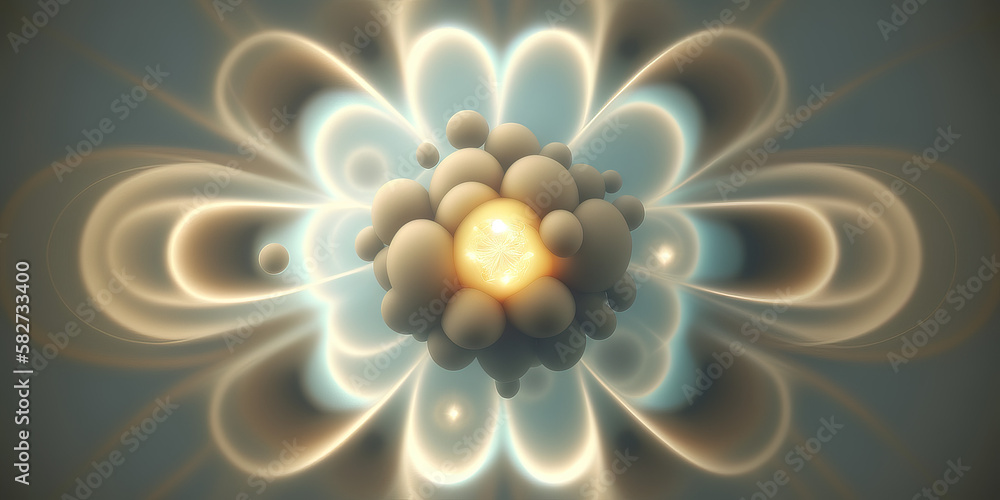 Electron Cloud Model Of Atom With Hazy Cloud Of Electrons Around 