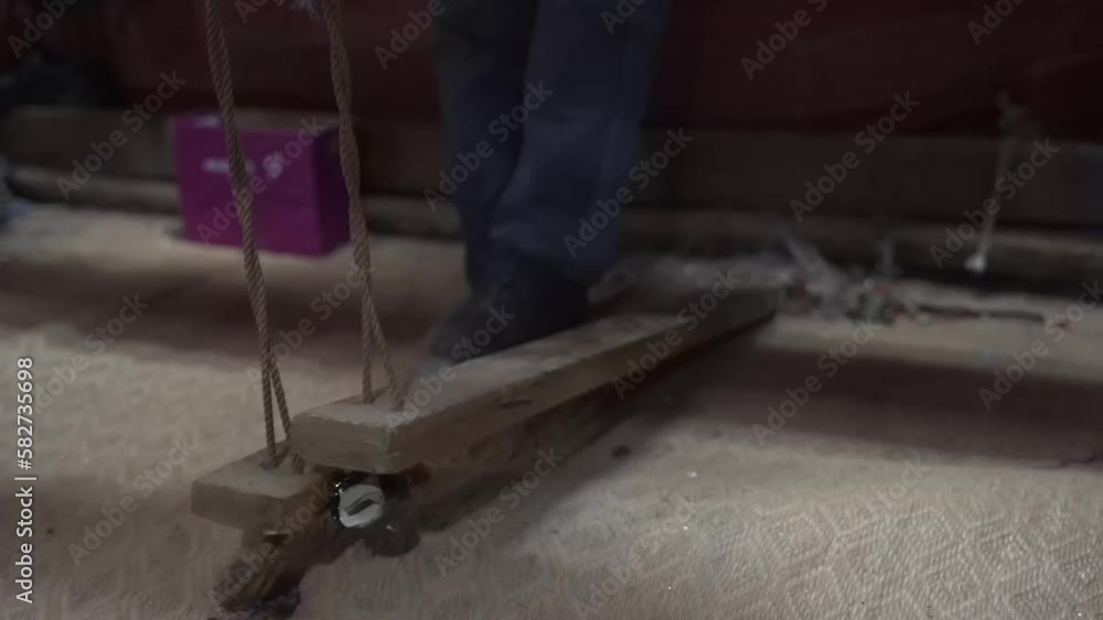 Close-up video of an old knitting pattern in Fez, Morocco Close-up video of an old knitting pattern in Fez, Morocco