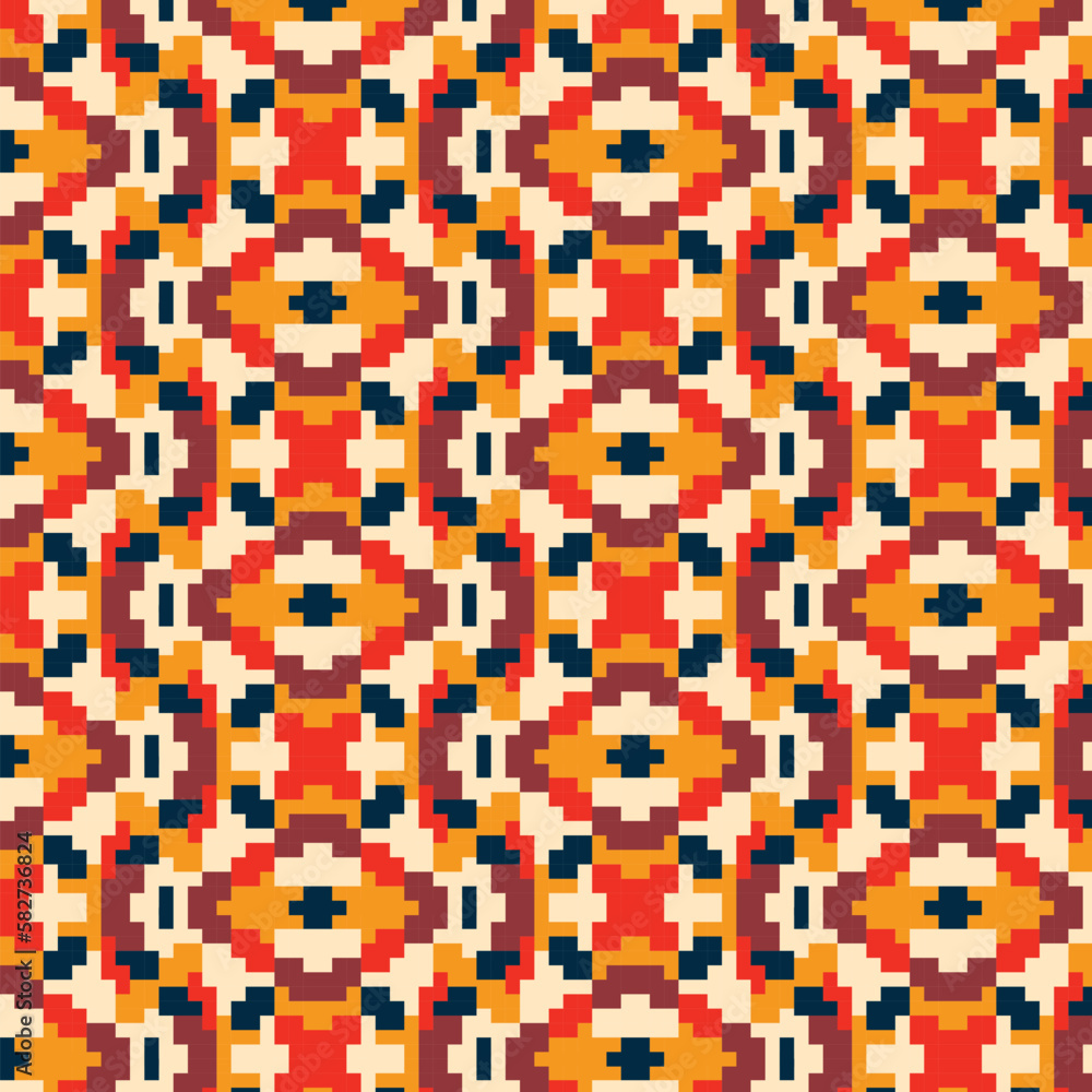 Fototapeta premium Abstract retro geometric seamless pattern