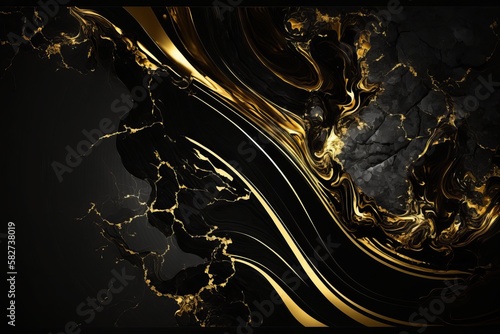 Elegant gold and black marble