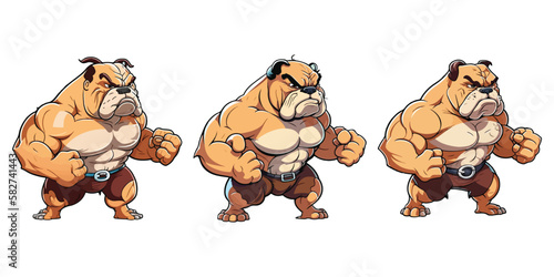 A bulldog cartoon character of a with a face and a face with the words bulldog on it