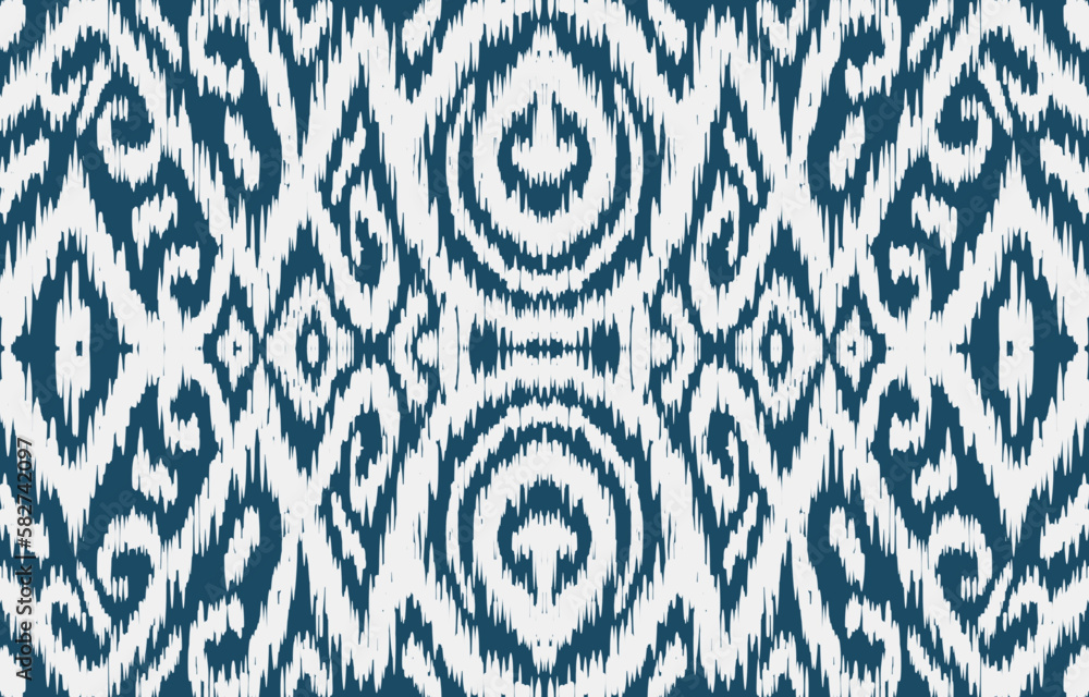 Abstract ethnic ikat pattern traditional Design for background,carpet,wallpaper,clothing,wrapping,Batik,fabric,Vector illustration.embroidery style.