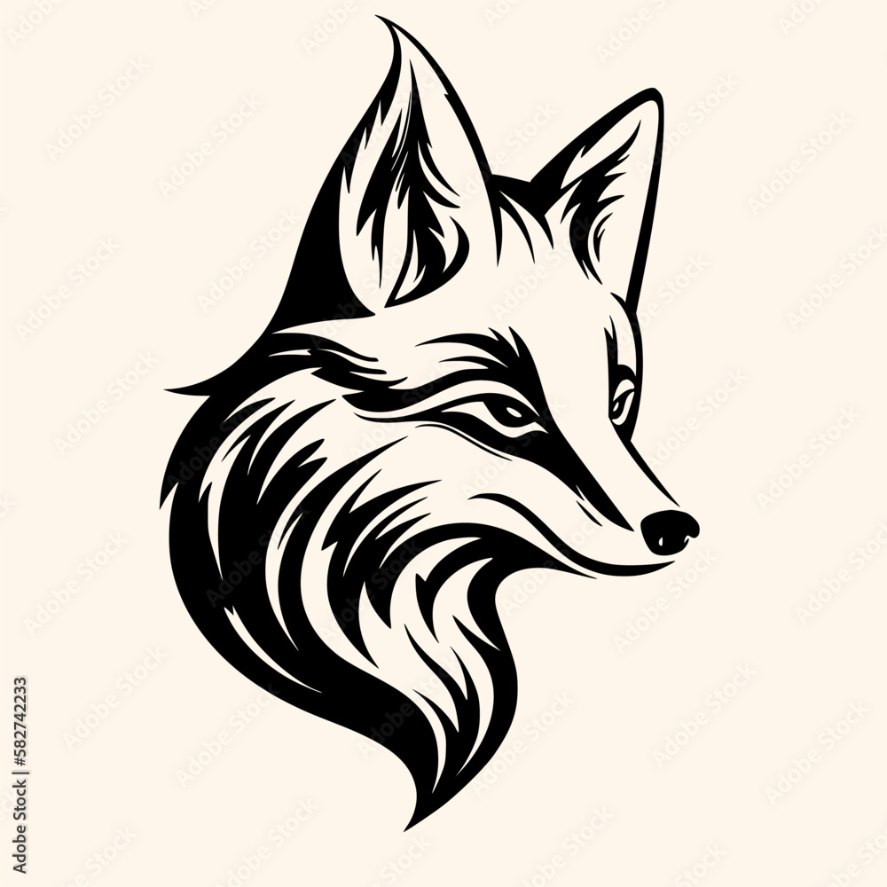 Fox vector for logo or icon, drawing Elegant minimalist style,abstract style Illustration Fox vector for logo or icon, drawing Elegant minimalist style,abstract style Illustration