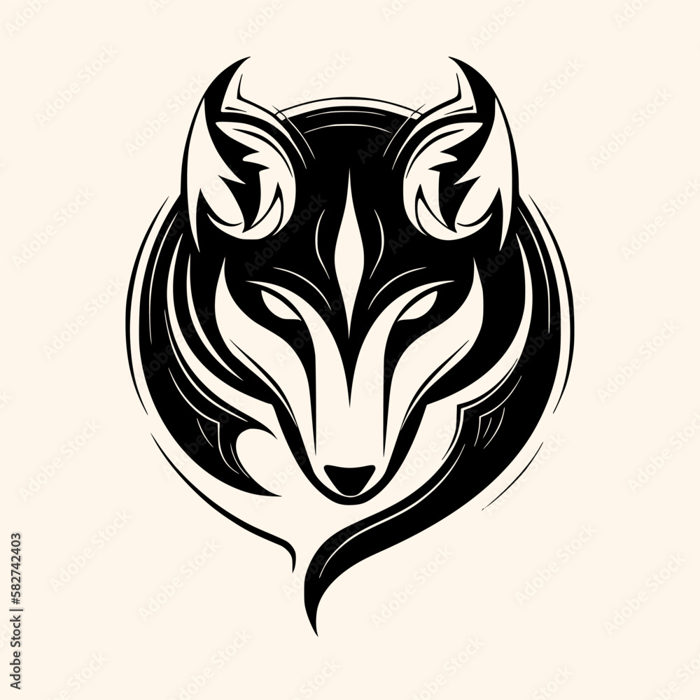 Fototapeta premium Fox vector for logo or icon, drawing Elegant minimalist style,abstract style Illustration