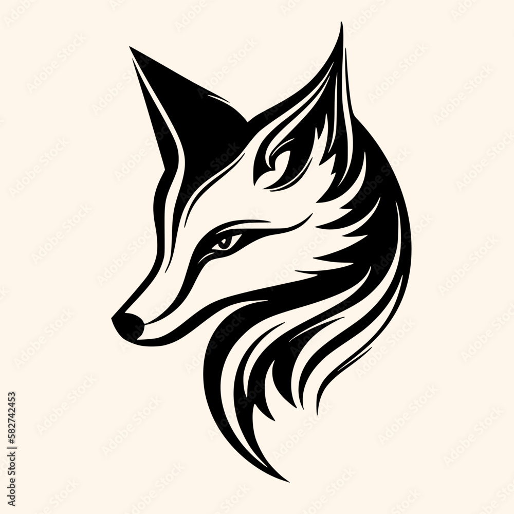 Fox vector for logo or icon, drawing Elegant minimalist style,abstract style Illustration Fox vector for logo or icon, drawing Elegant minimalist style,abstract style Illustration