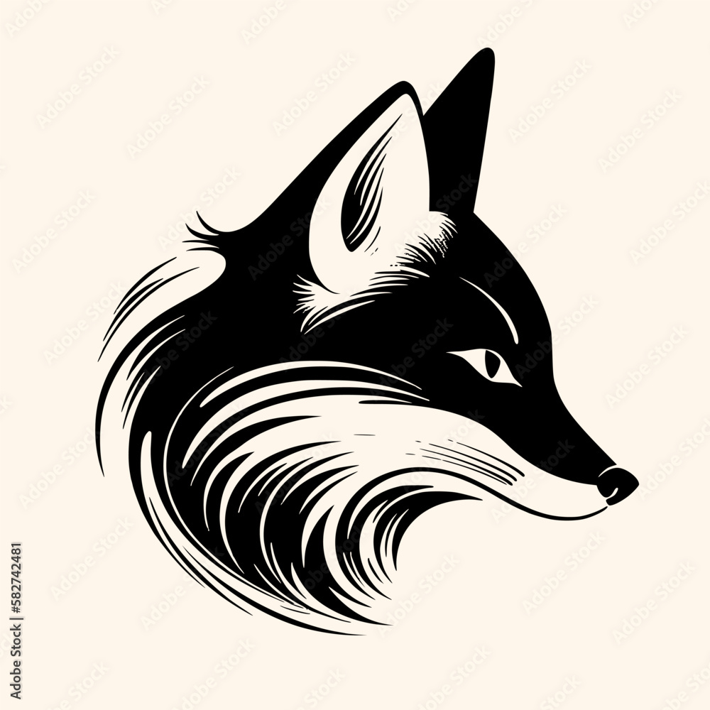 Fox vector for logo or icon, drawing Elegant minimalist style,abstract style Illustration Fox vector for logo or icon, drawing Elegant minimalist style,abstract style Illustration