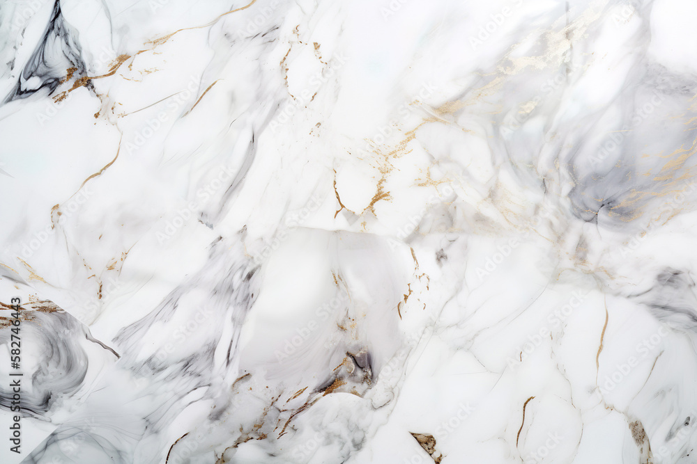 White and gold marble surface wallpaper background. Created with Generative AI. White and gold marble surface wallpaper background. Created with Generative AI.