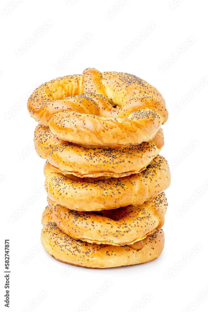 Tasty pretzels isolated on white background Tasty pretzels isolated on white background