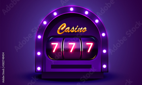 Golden slot machine wins the jackpot. 777 Big win concept. Casino jackpot.