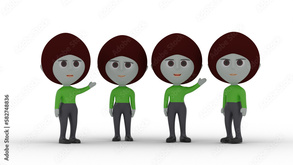 3d people in a row 3d people in a row
