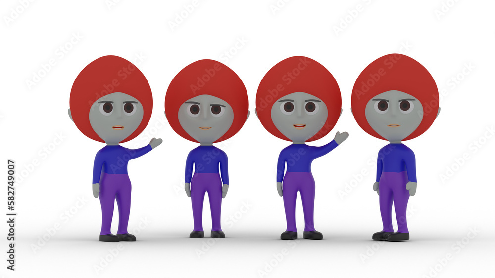 Fototapeta premium 3d people in a row