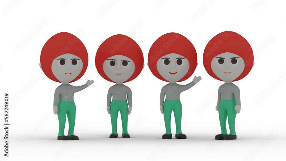 Fototapeta premium 3d people in a row