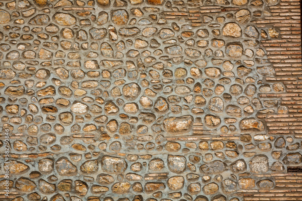 Texture of historic stone wall from city wall for backgrounds and presentations