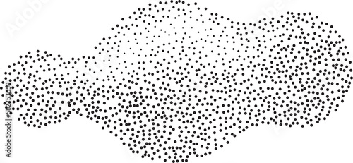 Wallpaper Mural Abstract halftone shape with fluid gradient dots. Liquid stipple grunge stain with gradation. Grainy random shading element. 
 Torontodigital.ca