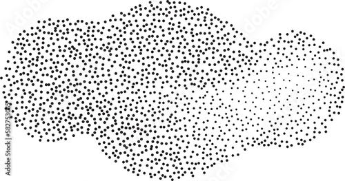 Wallpaper Mural Abstract halftone shape with fluid gradient dots. Liquid stipple grunge stain with gradation. Grainy random shading element. 
 Torontodigital.ca