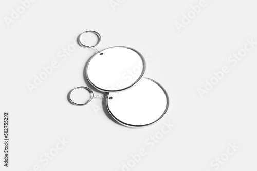 Circular Metal Keychain Mockup