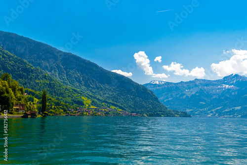 Lake Thun and mountains  Thunersee Bern Switzerland