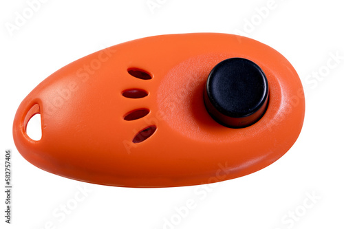 Isolated clicker used for dog training