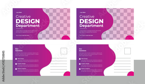 corporate business postcard template design. photo