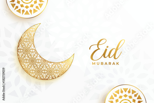 eid mubarak event card with elegant golden moon