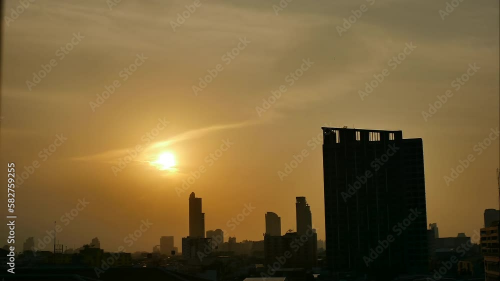 Time-lapse of the sunset scene and twilight sky in Bangkok Time-lapse of the sunset scene and twilight sky in Bangkok