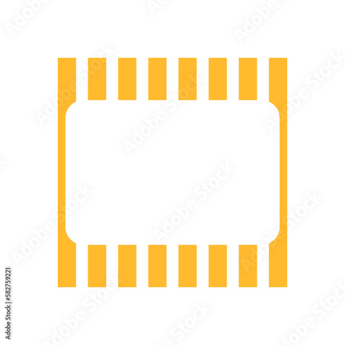 Cute orange color stripes frame, empty blank template for text, photo, image. Isolated on white background, flat deisgn, EPS10 vector