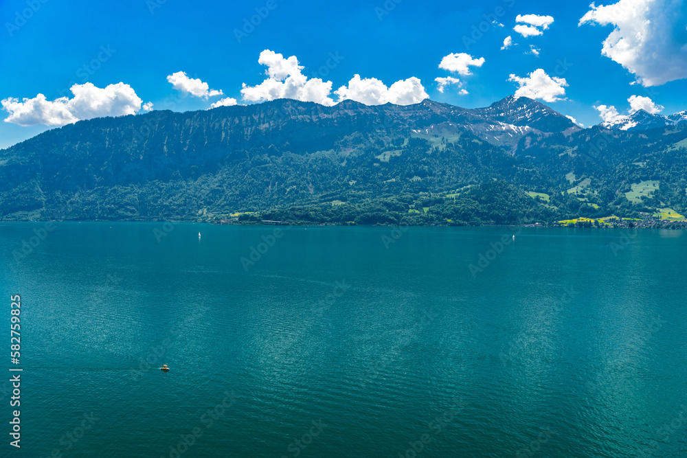 Lake Thun and mountains, Thunersee Bern Switzerland