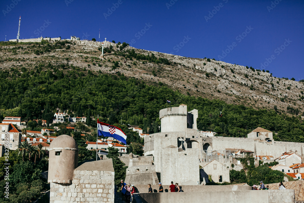 Old town of medieval Dubrovnik in Croatia.