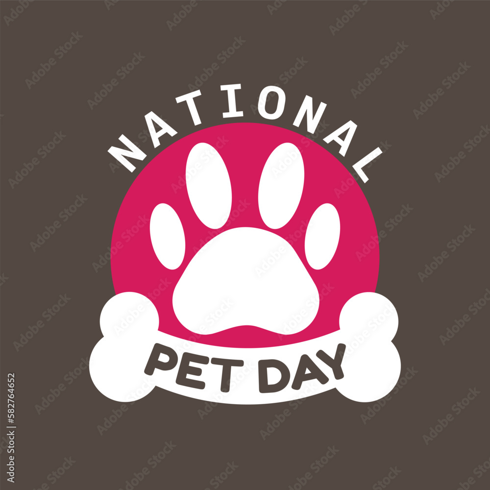 Fototapeta premium national pet day template background vector paw logo