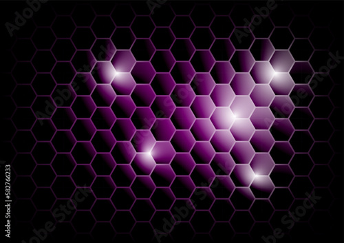Purple beehive background. Honeycomb, bees hive cells pattern. .