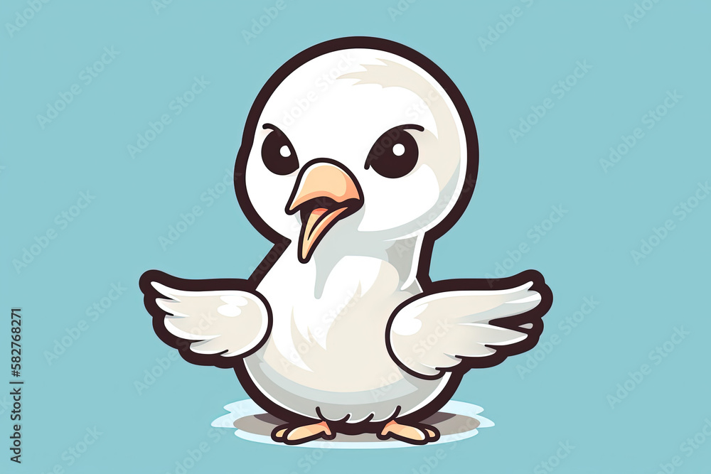 cute albatross vector illustration. Generative AI