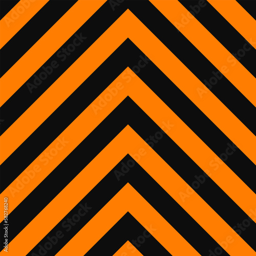 Orange Black Chevron Warning Stripes Background