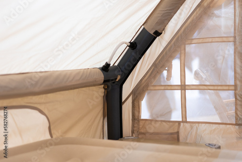 Close-up of the outdoor camping tent