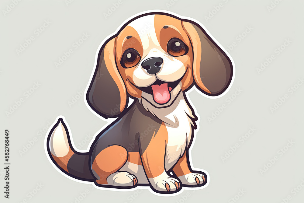 cute beagle vector illustration. Generative AI cute beagle vector illustration. Generative AI