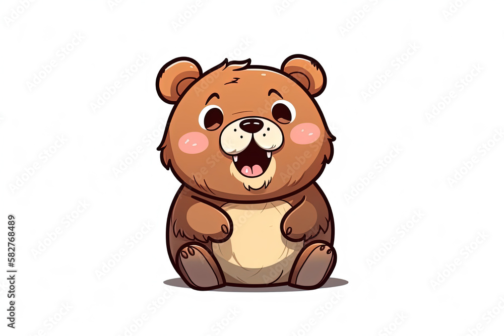 cute bear vector illustration. Generative AI cute bear vector illustration. Generative AI