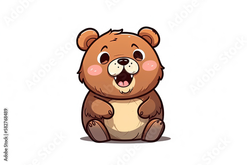 cute bear vector illustration. Generative AI