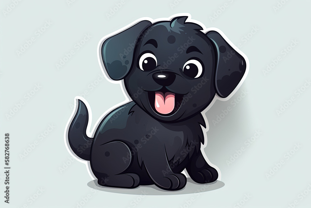 cute dog vector illustration. Generative AI cute dog vector illustration. Generative AI