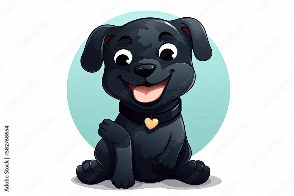 Fototapeta premium cute dog vector illustration. Generative AI