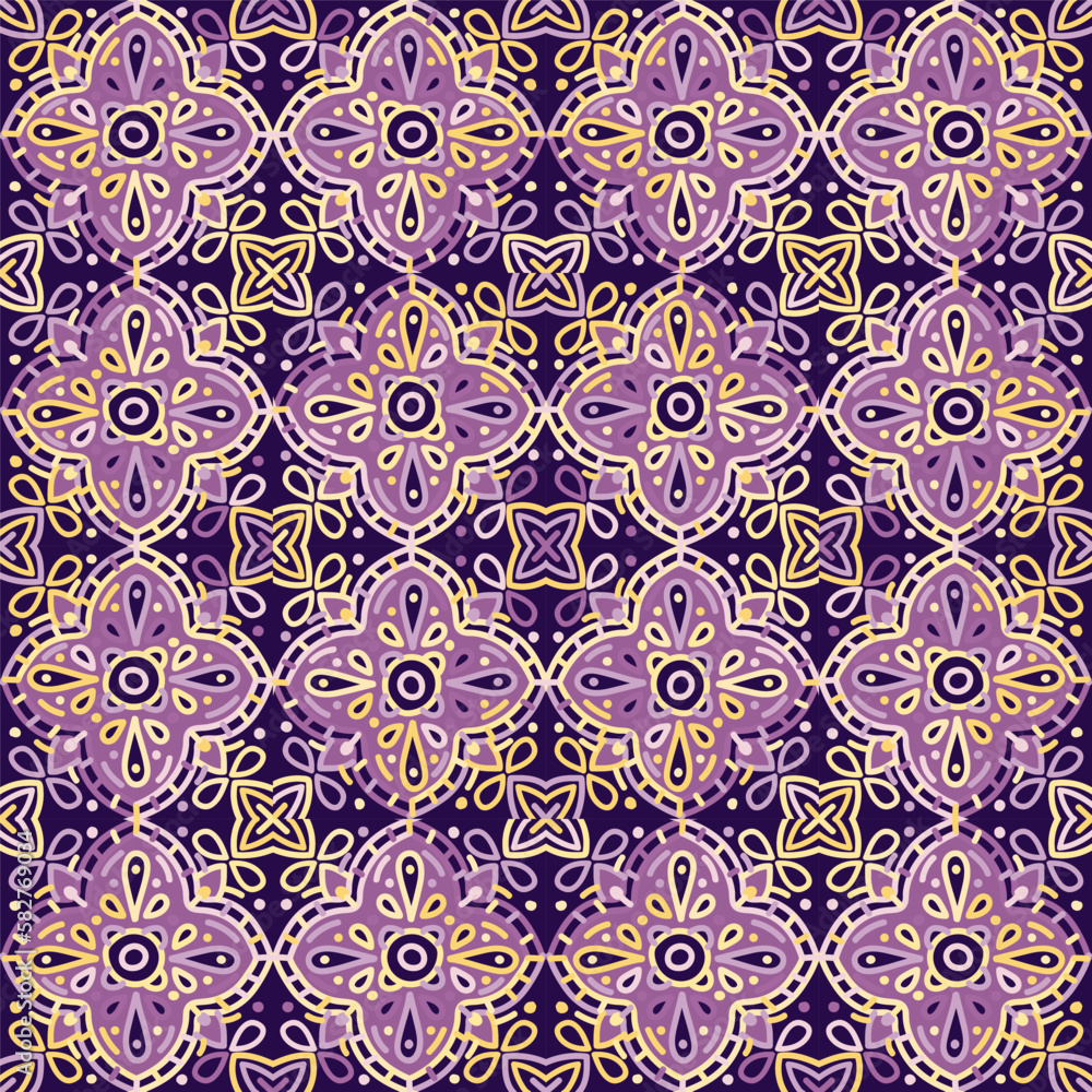 Islam, Arabic, Indian, ottoman motifs mosaic tile. Decorative ornament elements seamless pattern. Islam, Arabic, Indian, ottoman motifs mosaic tile. Decorative ornament elements seamless pattern.