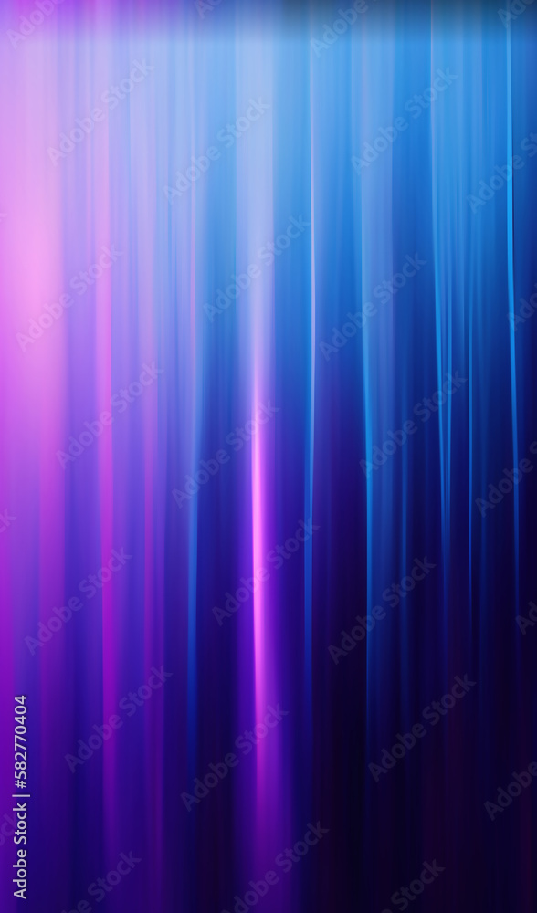 Light stripes. Glowing painting. Abstract background. Creative blurred purple gradient rainy lines composition on blue graphic banner.
