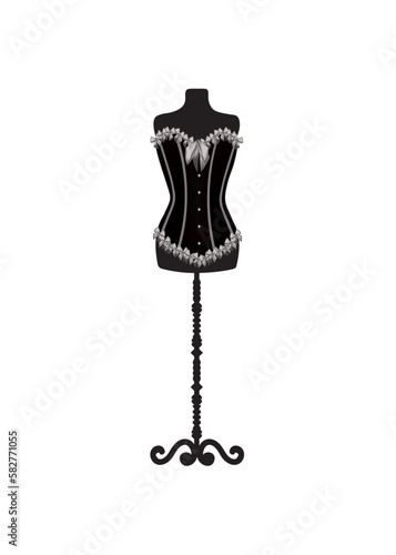 Corset on mannequin , vector illustration